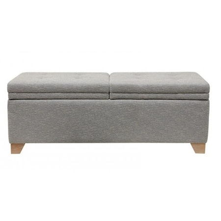 Madison Park Ashcroft Storage Bench, Grey - 19.5 x 52.25 x 17.25 in. MP105-0189